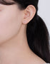 Elegant Sterling Silver Bar Stud Earrings with Cubic Zirconia
